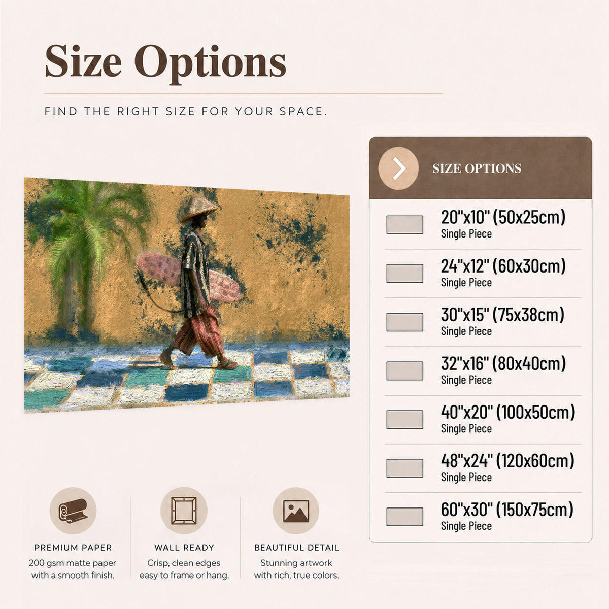 Surfer street painting poster print size options