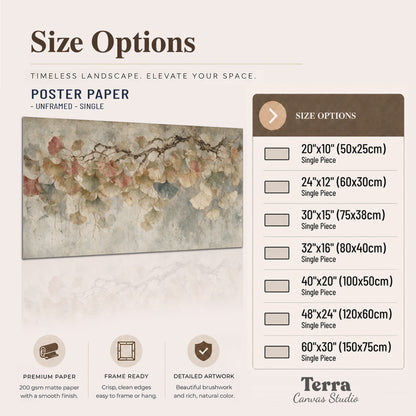 Cream and blush ginkgo leaves on delicate branches single poster print available dimensions